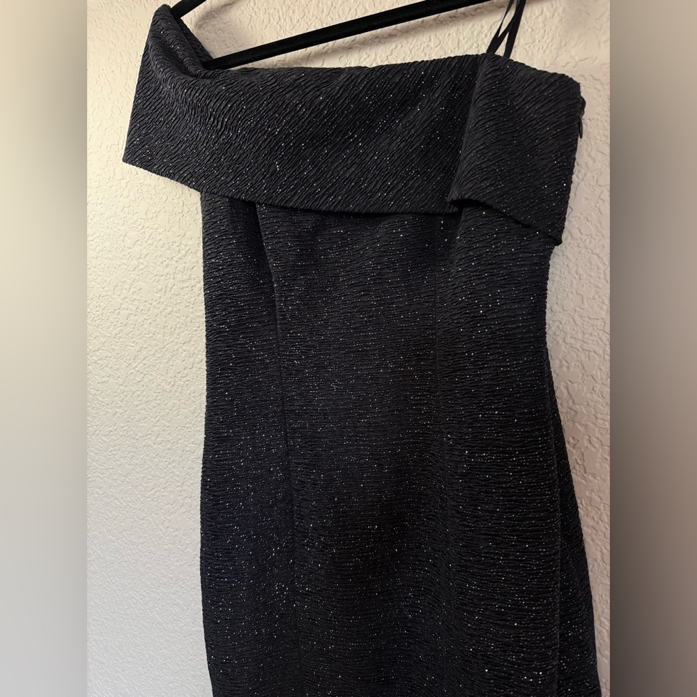 Eliza J Strapless Black & Silver Shimmer Dress | Glam Formal| Size 6 - Picture 7 of 14